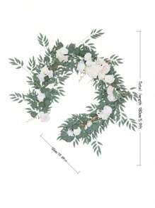 Artificial Flower Garland, 5.9ft Eucalyptus Greenery Garland Fake Flower Garland Wedding Flower Vine For Table Centerpieces Decorations Wedding Arch Door Arrangement Party Decor Outdoor Indoor Home Decor