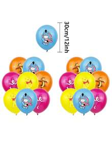 30/42入組卡通主題生日場景裝飾用品，派對裝飾，橫幅、氣球、旗幟拉具套裝 - 彩色 - 查看 7