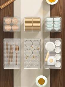 1入組茶具收納盒，辦公室起居室桌面收納架，豪華防塵玻璃杯咖啡杯架，多功能化妝品組織盒 - 白色 - 查看 4