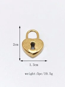 5入/8入組簡約風格中空鑰匙與心形鎖，不鏽鋼吊墜情侶頸鍊套裝，DIY珠寶假期禮物 - 鑰匙鎖頭 - 查看 9