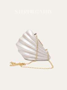 STEPHIECATHY Túi cầm tay hình vỏ sò Acrylic sang trọng CEZIRA có khóa nam châm bằng kim loại, dây dài đeo chéo, ví buổi tối thanh lịch cho phụ nữ, quà tặng tiệc tùng, hẹn hò, đi chơi, ví vỏ sò thanh lịch, hoàn hảo cho tiệc cưới, tiệc tối & tiệc chiêu đãi, váy cưới, trang phục trang trọng, váy dạ hội, trang phục sinh nhật - Màu be - Xem 6