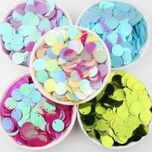 15mm Round Sequins Side Hole Loose Cup Sequin 1.5cm AB Mix Color Paillettes For Jewelry Making Diy Sewing Garment Craft Wedding Dress Decor 20g 210pcs