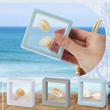 Hộp đựng vỏ sò 3D Hộp trưng bày nổi Hộp đựng trong suốt cho bộ sưu tập vỏ sò biển, đá pha lê, kim cương, trang sức, huy hiệu trang trí - Nhiều màu - Xem 2