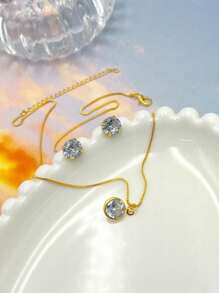 Women Necklace Sets - Gold - View 1