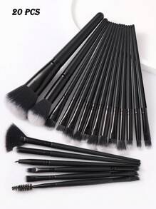 1-18-20-22-25-30 件套化妆刷套装，优质合成毛，眼影晕染刷套装，化妆工具，包含散粉刷、高光刷、鼻影刷、细节刷、轮廓刷、睫毛刷、粉底刷、面部刷、遮瑕刷、眼影刷套装、睫毛夹刷、化妆刷套装、化妆刷套装、化妆刷套装、全套化妆套装、化妆刷套装、全套化妆工具、化妆刷套装、化妆礼盒套装 - 黑色 - 查看 16