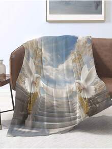 1入暖和舒適的法蘭絨柔軟毯子，埃菲爾鐵塔搭配新藝術風格，是父親節、生日和特殊場合的完美禮物，保暖且耐污 - 彩色 - 查看 3