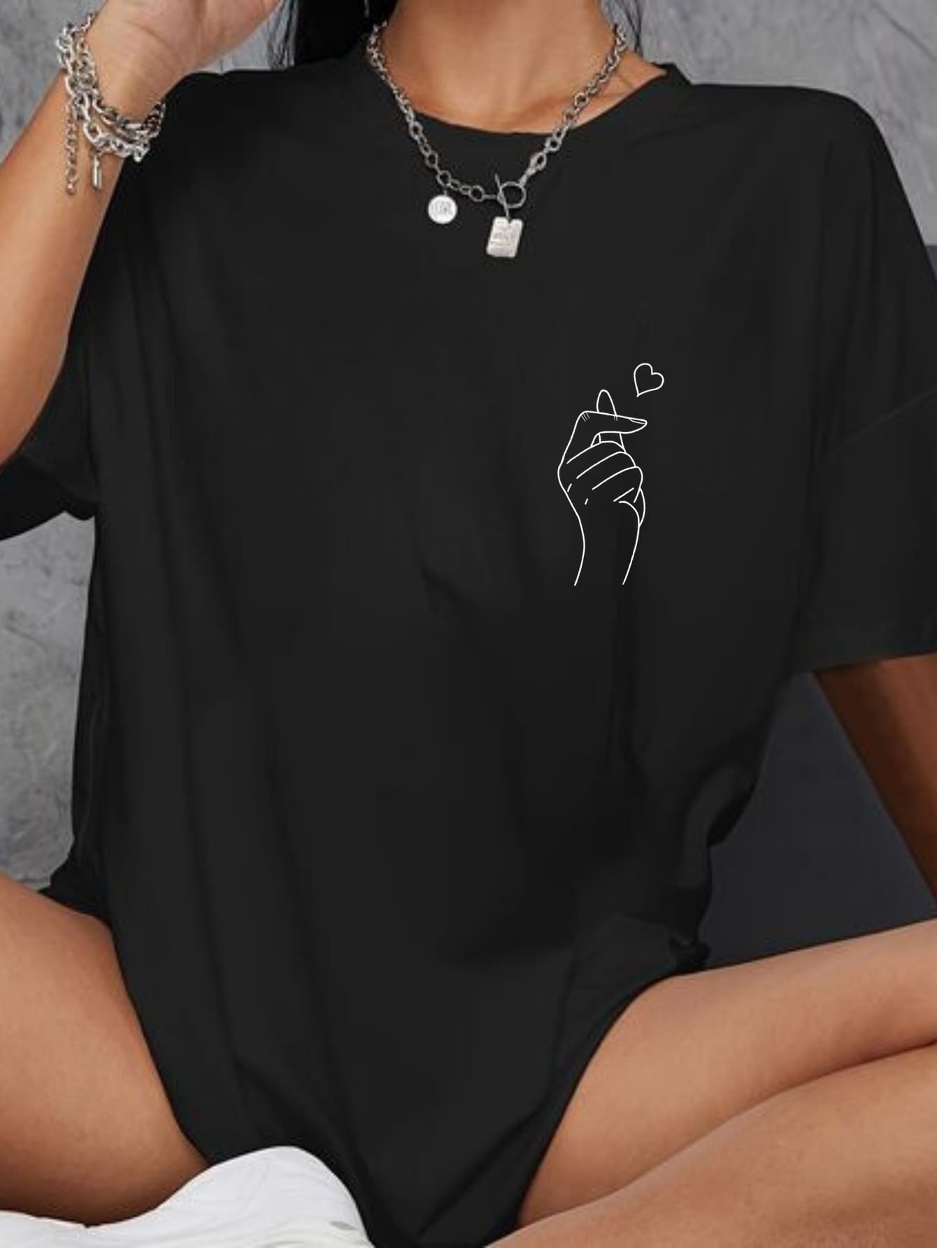 Women T-Shirts - 黑色 - 查看 1