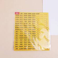 1 pieza Porta etiquetas de cable de plástico colorido con cierre de presión, con impresión de números y letras - Amarillo - Ver 8