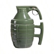 1 pieza Modelo de granada de mano de cerámica para decoración, para entusiastas militares. Taza de café con tapa en forma de granada. Taza en forma de granada, adecuada para la decoración del hogar, sala de estar, oficina, regalo para hombres, presentes de año nuevo y de Pascua. - Multicolor - Ver 9