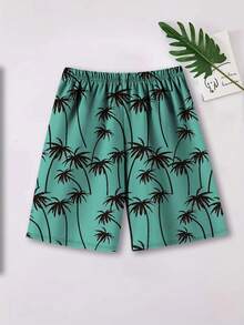 Tween Boy 2 cái/bộ Xuân/Hè 2024 Bộ áo thun ngắn tay và quần đùi đơn giản hợp thời trang mới (Trang trí và in ngẫu nhiên), - Nhiều màu - Xem 5