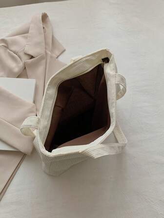 休閒新款純色灰咖啡犬牙紋托特包，大容量單肩包，適用於學生、購物、補習班手提包