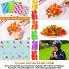 Conjunto de 2 peças, 1 molde de urso em formato de goma + 1 conta-gotas, Ferramenta de molde para assar em silicone DIY