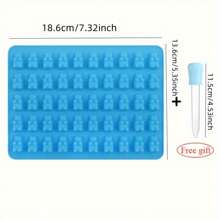 Conjunto de 2 peças, 1 molde de urso em formato de goma + 1 conta-gotas, Ferramenta de molde para assar em silicone DIY