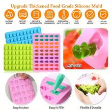 Conjunto de 2 peças, 1 molde de urso em formato de goma + 1 conta-gotas, Ferramenta de molde para assar em silicone DIY