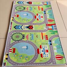 動漫交通城市爬行遊戲地毯，適用於臥室/客廳，無異味 - 單色 - 查看 2