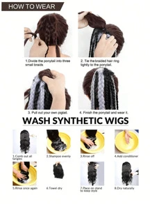 1件24英寸渐变色马尾假发，Y2K风格马尾，自然时尚的合成假发片，适合音乐节、圣诞派对和其他场合。 - 漸層 - 查看 10