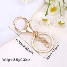 10 件/套金属钥匙扣环锌合金 DIY 饰品制作用品汽车配件包饰学校字母可爱哥特 Y2K - 金色+銀色 - 查看 3