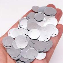 150 piezas 20g Lentejuelas sueltas redondas PVC de 20mm de gran tamaño 2cm con un orificio a un lado para coser, joyería, colgante, adornos para boda, manualidades y accesorios