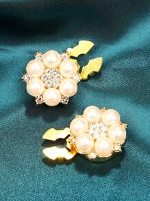 2 piezas de botones para camisa de mujer y hombre, cubierta de botón para camisas, gemelos falsos de perlas y pedrería, pasadores de botón, accesorios de ropa para mujeres, decoración de botones, regalo de vacaciones - Estrella - Ver 8