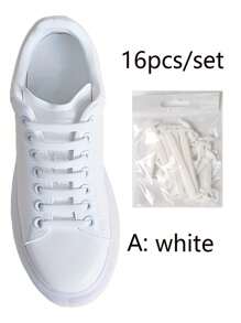 16pcs/Set Silicone Elastic Shoelaces, Multi-Color Options