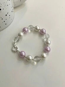 1 bộ Phong cách kỳ nghỉ bãi biển mùa hè, Bạc Sterling S925, Pha lê trắng, Bộ vòng cổ và vòng tay hạt ngọc trai hồng & trắng. Thiết kế Xuân-Hè mới nhất, Màu kem bão hòa thấp cao cấp. Đa năng và dịu dàng cho trang phục hàng ngày của phụ nữ trong các bữa tiệc và buổi tụ họp trên bãi biển. Món quà tuyệt vời cho bạn bè nữ, Trang sức chất lượng được lựa chọn. - Nhiều màu - Xem 8