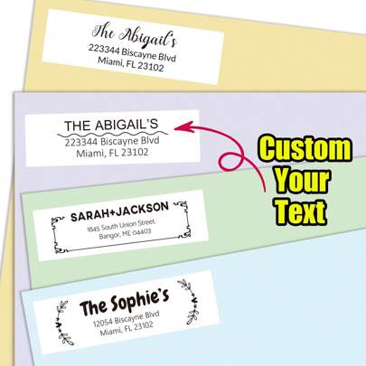 100-1000pcs 0.75in*2.5in Labels Personalized Return Address Labels Personalized Address Labels - Custom Address Stickers On Sheets, Customized Address Labels (Black And White) Seal Exquisite, Stylish, Modern, Contracted Custom Multi-Functional, Exquisite, Stylish, Unique, For Valentine's Day, For Weddings, For Housewarming,Festive Calendar