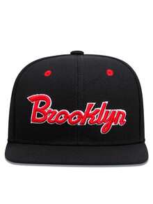 2024 新款時尚布魯克林折疊帽嘻哈風格棒球帽網眼帽休閒遮陽帽男女皆宜戶外運動帽卡車帽 - 黑色 - 查看 1