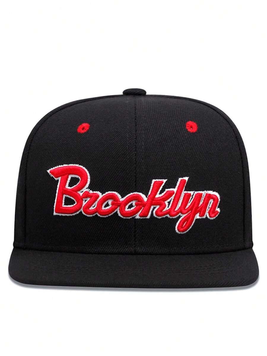 2024 新款時尚布魯克林折疊帽嘻哈風格棒球帽網眼帽休閒遮陽帽男女皆宜戶外運動帽卡車帽 - 黑色 - 查看 1