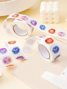 1 Roll Of 500pcs Thank You Stickers - Multicolor - View 4