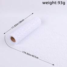 Korean Style Embroidered Mesh Roll With Floral & Hollow Out Design, DIY Mesh Ribbon For Rose Bouquet Edging Decoration - Multicolor - View 2