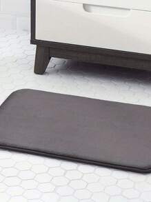 Set de 3 alfombrillas de baño de espuma de memoria de unicolor, aptas para el baño, el inodoro y la decoración del hogar - Decoración de baño del hogar Alfombra de baño Alfombra para el piso Alfombra para exteriores Felpudo de puerta Accesorios de baño de verano - Gris Oscuro - Ver 6