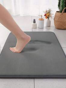 Set de 3 alfombrillas de baño de espuma de memoria de unicolor, aptas para el baño, el inodoro y la decoración del hogar - Decoración de baño del hogar Alfombra de baño Alfombra para el piso Alfombra para exteriores Felpudo de puerta Accesorios de baño de verano - Gris Oscuro - Ver 7