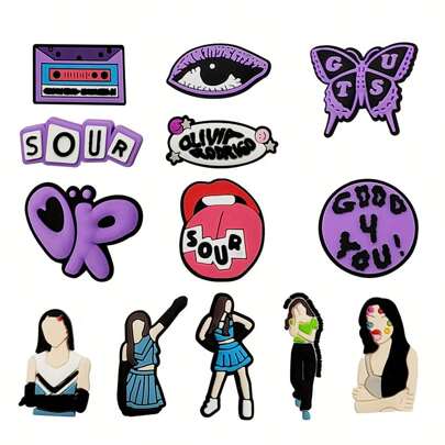 13pcs Hip Hop Girls Shoe Decorations Accessories Charms For Clogs  Bubble Slides Sandals, Gift Idea For Birthday Christmas  Party Favors