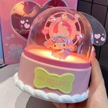 Miniso 三丽鸥角色旋律桌面小夜灯，许愿灯，可爱卡通装饰灯，卧室氛围灯，音乐盒玩具，节日/生日礼物 - 粉色 - 查看 6
