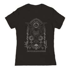 Nearly There Bat Halloween Graphic Ladies Cotton T-Shirt - Preto - Visão 1