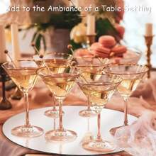 1件/4件/8件/12件圆形镜面蜡烛盘套装，8英寸圆形镜面托盘，圆形玻璃镜面瓷砖，适用于餐桌中心装饰、婚礼派对装饰、墙面装饰、工艺品、返校情人节