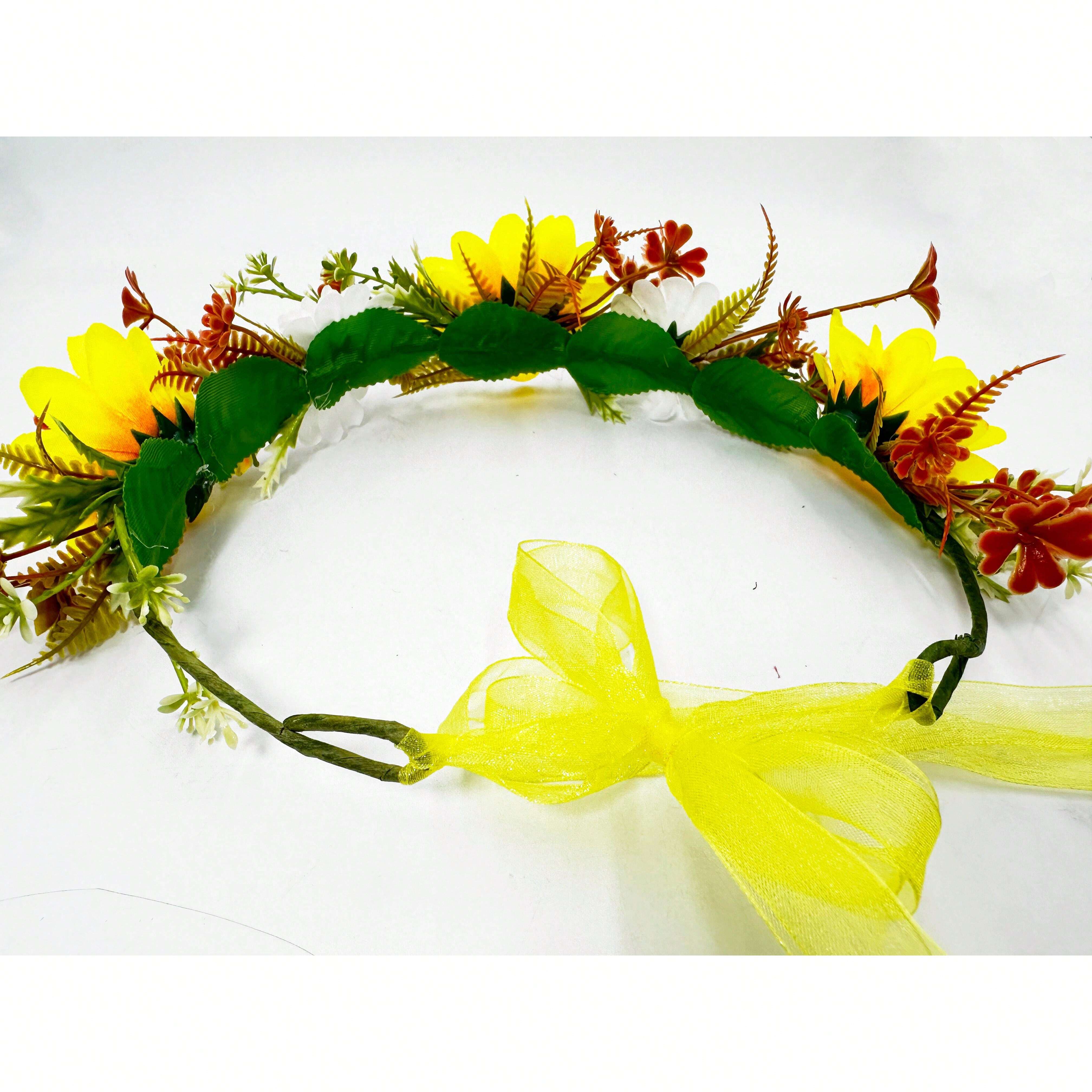 Corona Floreale Per Capelli - Ghirlanda In Cotone Per Matrimoni, Festival E Feste, Taglia Unica