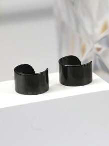 2pcs Minimalist Smooth Stainless Steel Ear Cuffs, Fake Piercing Non-Piercing Ear Cartilage Clip, Suitable For Men And Women Daily Wear Earrings - C-shaped Ear Clip - View 13