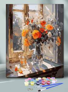 1 Bộ tranh sơn dầu kỹ thuật số tự làm 40x50cm, Hoa hướng dương vẽ tay, Bộ vật liệu vẽ tranh acrylic, Trang trí tường nghệ thuật, Dụng cụ nghệ thuật tự làm cho người lớn và người mới bắt đầu, Tranh trang trí nhà cửa, Bộ công cụ vẽ tranh vải - jw24402 - Xem 10