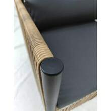 Ghế đan bằng liễu gai màu nâu PE ngoài trời 2 chỗ ngồi có đệm và bộ bàn màu xám - Xám - Xem 9