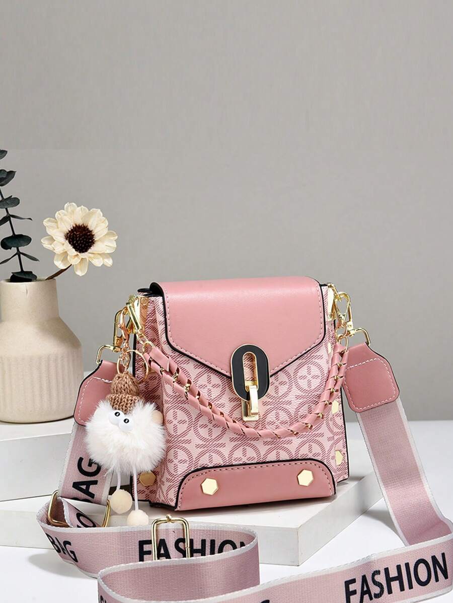 極簡風格肩袋，新潮設計，大容量，時尚女包 - 彩色 - 查看 1