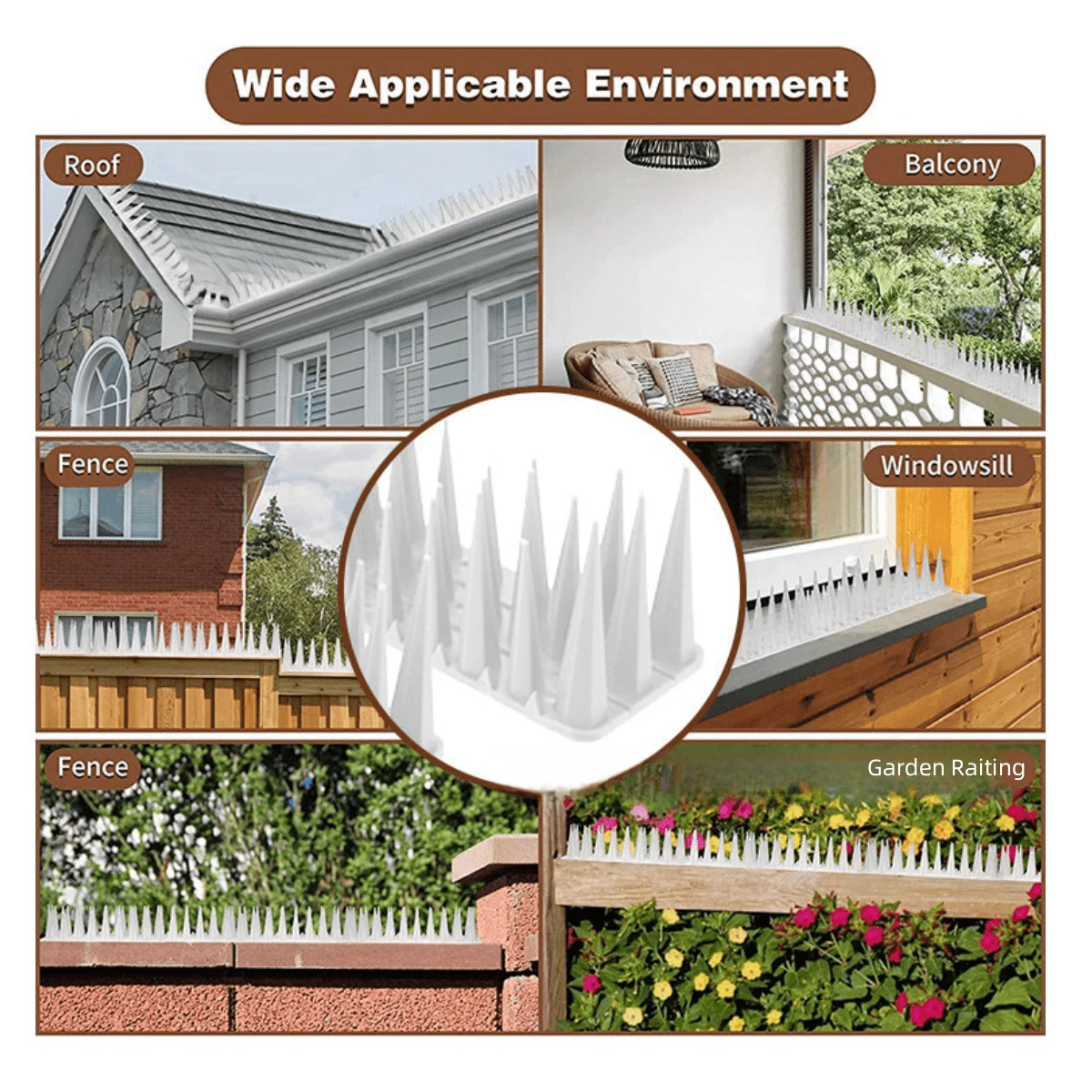 8pcs Bird Repellent And Cat Sting Proof, Squirrel Spike Fence And Roof, Bird Repellent, Durable