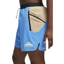Nike Dri-FIT Trail Running Shorts - Light Photo Blue/ Khaki - View 4