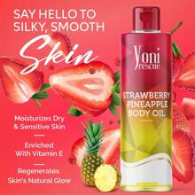 Strawberry Pineapple Body Oil, 4oz, With Apricot, Jojoba, Avocado Oils & Vitamin E Oil, Fast-Absorbing, Nourishes And Hydrates Skin, Skin Repair, Body Care, Ideal For All Skin Types, Strawberry Pineapple Fragrance Moisturizer By Yoni Rescue - Multicolor - View 2
