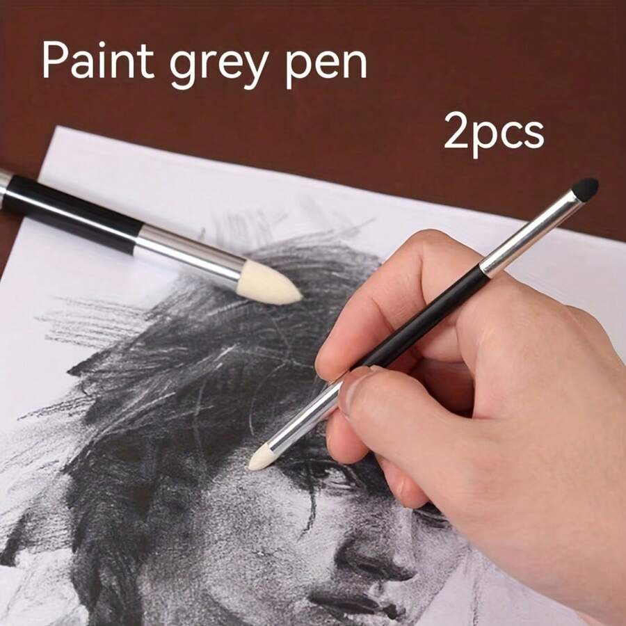 2 Sketch DoubleHeaded Detail Rubbing Pen Highlight Tool Oil Pastel Blending Tool Suitable For
