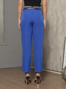 Women Pants - 寶藍色 - 查看 2