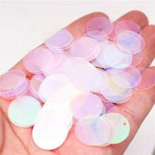 150 piezas 20g Lentejuelas sueltas redondas PVC de 20mm de gran tamaño 2cm con un orificio a un lado para coser, joyería, colgante, adornos para boda, manualidades y accesorios