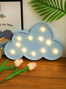 1 pieza Luz nocturna LED con forma de nube blanca, decoración de nube, luz decorativa frontal para la cama de los niños, regalo de cumpleaños para niños, luz de ambiente de decoración interior - Amarillo - Ver 6