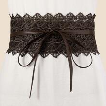 1pc Women's Lace Tie-Up Belt Wide Cinch Waistband Halloween Valentine's Day Summer, School