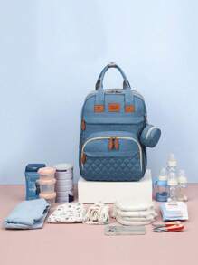 Ba lô đựng tã lót cho bé 1 chiếc có trạm thay đồ, Túi đựng tã du lịch đa chức năng chống thấm nước dung lượng lớn, Túi đựng đồ cho bé, Hộp đựng đồ cho bé, Tìm kiếm sổ đăng ký bé, Túi tã cho bé trai và bé gái, Quà tặng khi tắm cho bé, Quà tặng cần thiết cho bé sơ sinh - Màu xanh ngọc - Xem 5